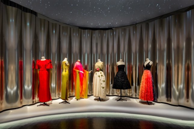 Installation photo of Dior: From Paris to the World exhibition by OMA at the Denver Art Museum