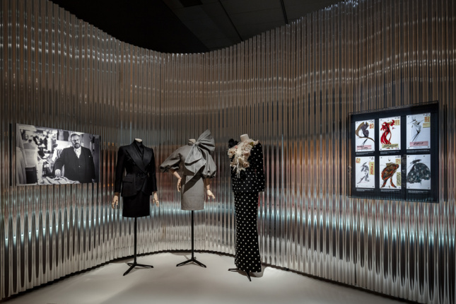 Installation photo of Dior: From Paris to the World exhibition by OMA at the Denver Art Museum