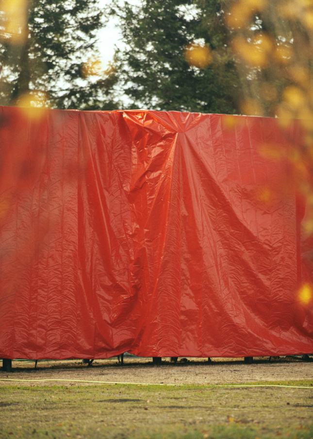 A prototypical Backyard unit under construction (and a tarp).