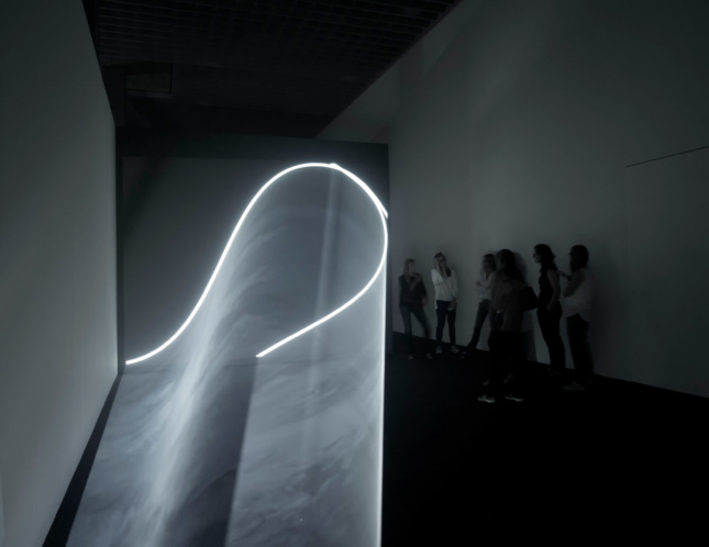Doubling Back, 2003, Anthony McCall. Installation view, Museo d'Arte della Svizzera italiana, Lugano, 2015.