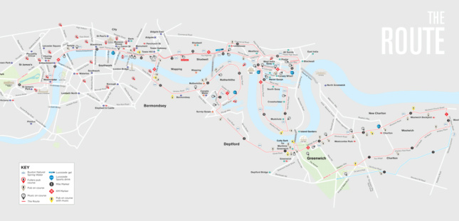 Map of 2018 Virgin Money London Marathon (Courtesy Virgin Money London Marathon)
