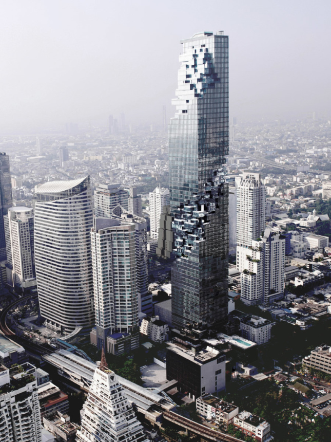 Photo of the MahaNakhon tower in Bangkok design by Buro Ole Schereen