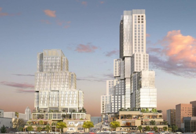 Rendering of The Grand towers designed by Gehry Partners