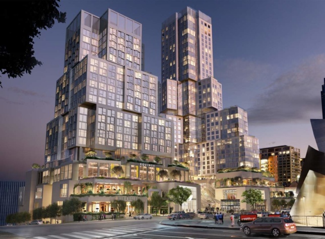 Rendering of The Grand towers designed by Gehry Partners