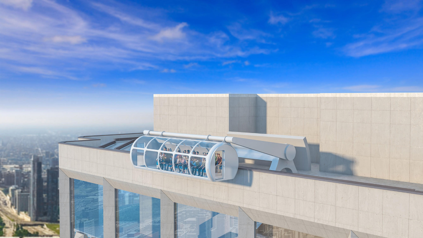 Rendering of the Aon Center's proposed rooftop observation center