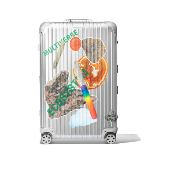 Photograph of Rimowa luggage with Olafur Eliasson stickers