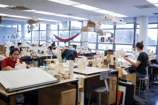 Photo of students at the University of Cincinnati's School of Architecture and Interior Design (SAID)