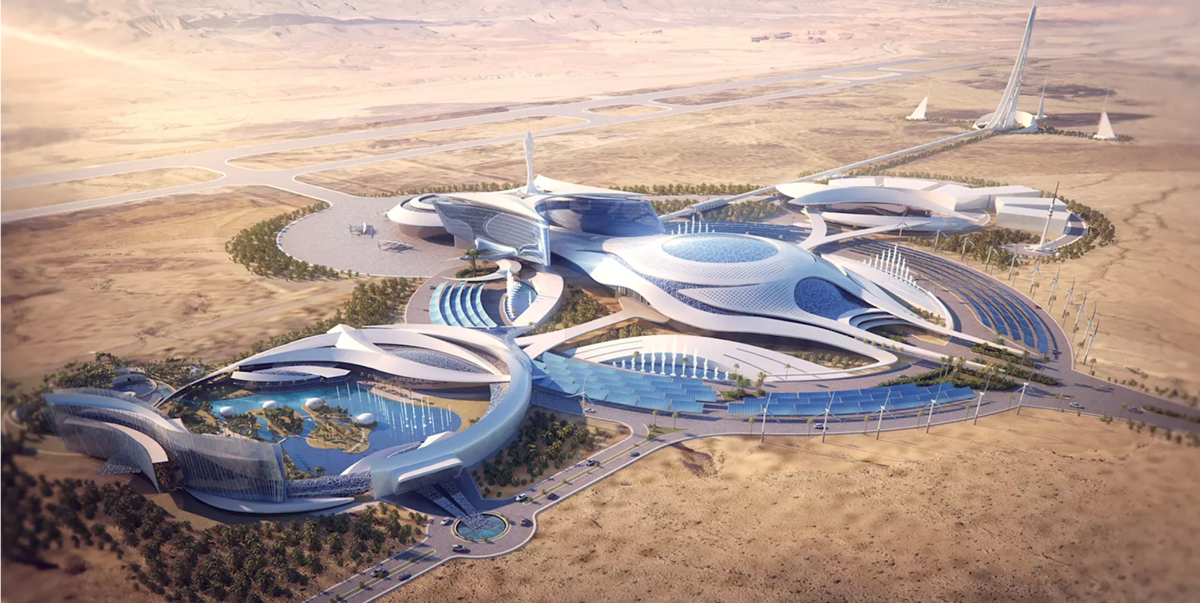 A rendering of Virgin's proposed space-centered development in Saudi Arabia