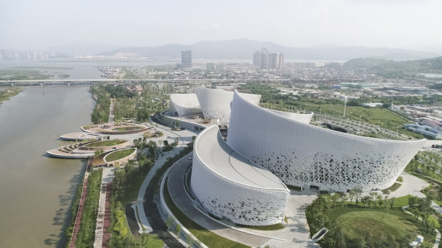 Aerial view of the Fuzhou Strait Culture and Art Centre
