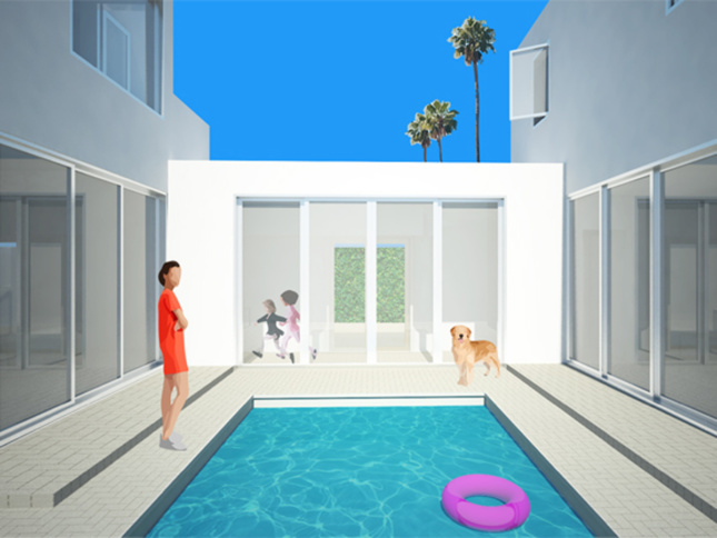 Rendering of the Courtyard House pool. 