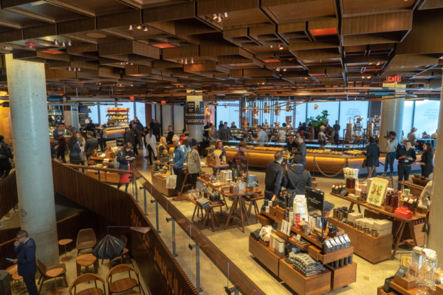 Starbucks Reserve Roastery New York View of the ground floor from the Arriviamo Bar.