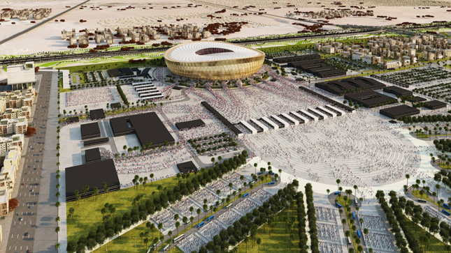 Foster + partners rendering of Lusail Iconic World Cup stadium 