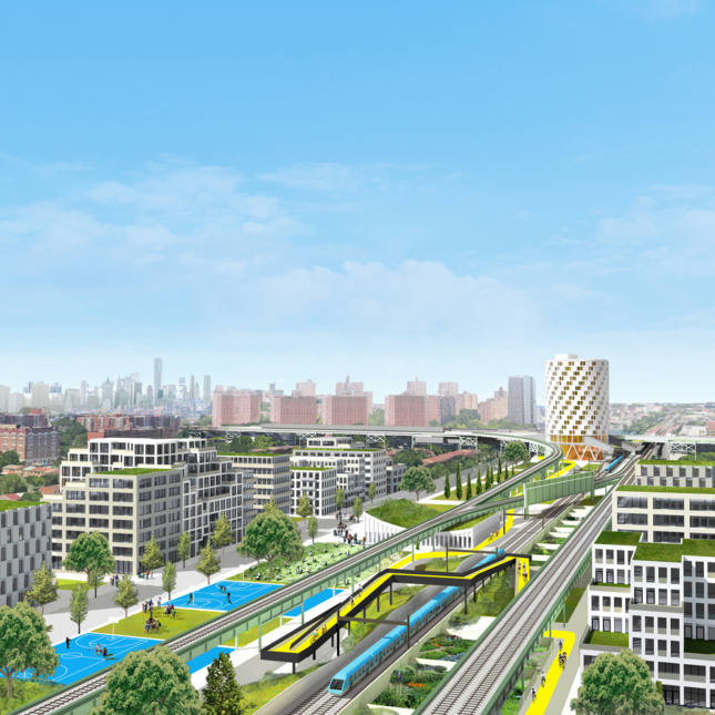 Rendering of Triboro Corridor by Only If and One Architecture & Urbanism