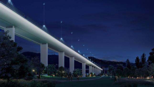 The new bridge will feature solar-powered lights.