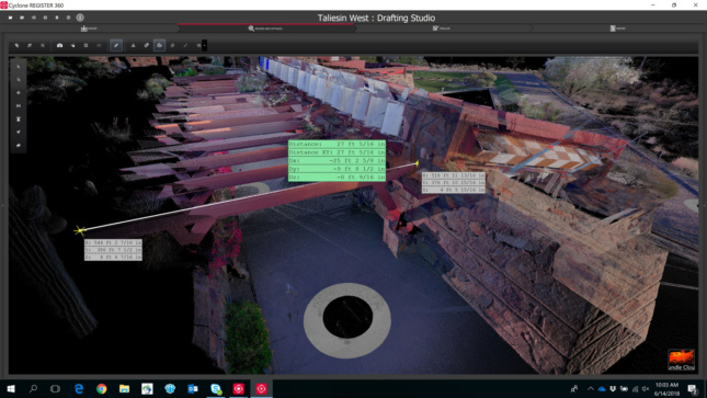 Screen Capture of Preservation project for Taliesin West using Digital Innovation by Leica Geosystems