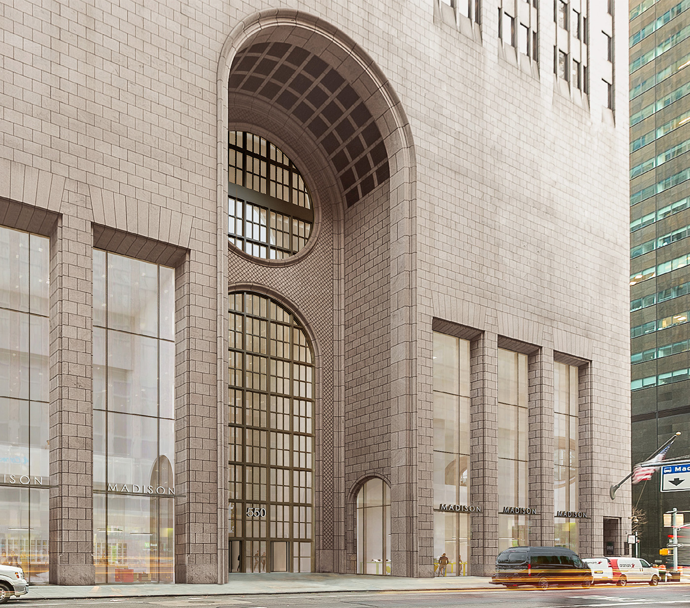 Rendering of 550 Madison redesign