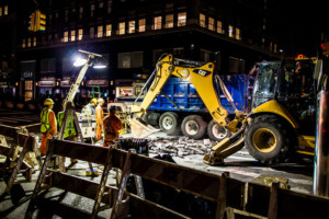construction at night