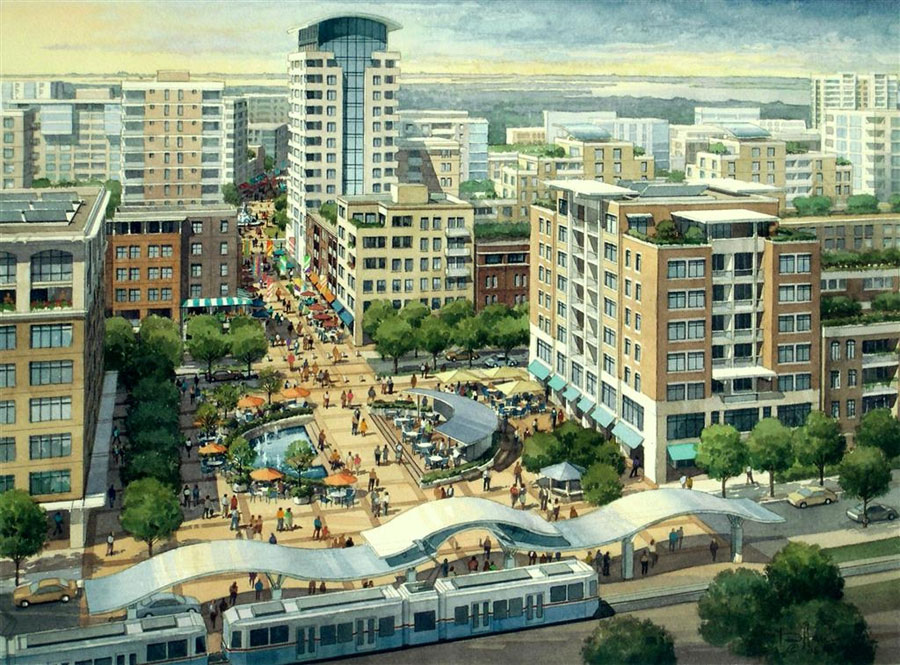 Watercolor painting of the Bayside Development