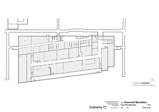 Basement floor plan of Swarovski Manufaktur