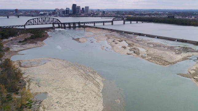 Photo of landfill in Ohio River by Troy McCormick, Courtesy River Heritage Conservancy