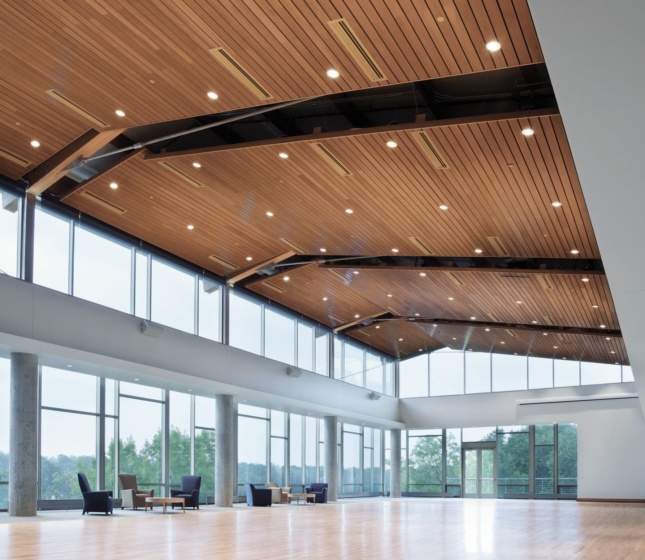 WOODWORKS Linear Solid Wood Panels Exterior Armstrong Ceiling & Wall Solutions