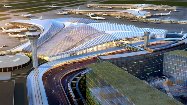 Rendering of an airport terminal