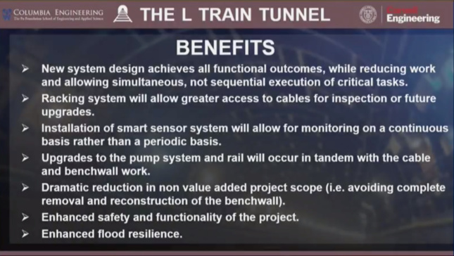A slide touting the benefits of the new plan over a 15 month closure.