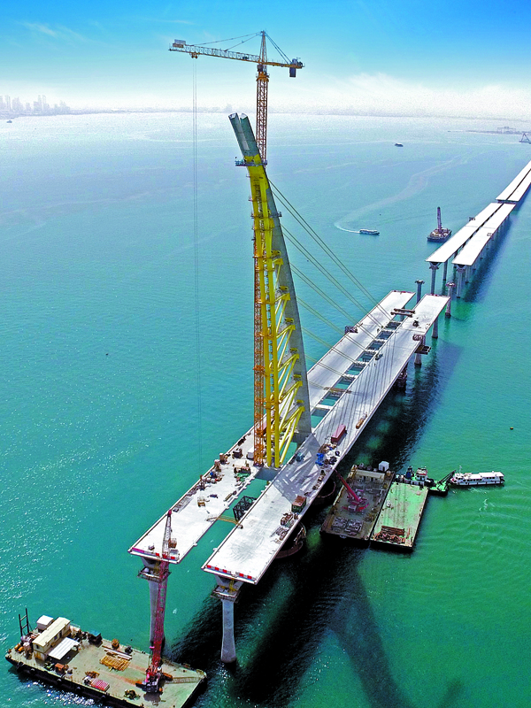Construction photo of the Sheikh Jaber Al-Ahmad Al-Sabah Causeway