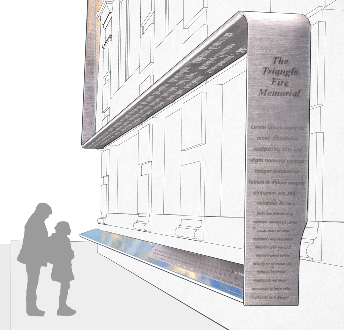 Rendering of the Triangle Fire Memorial