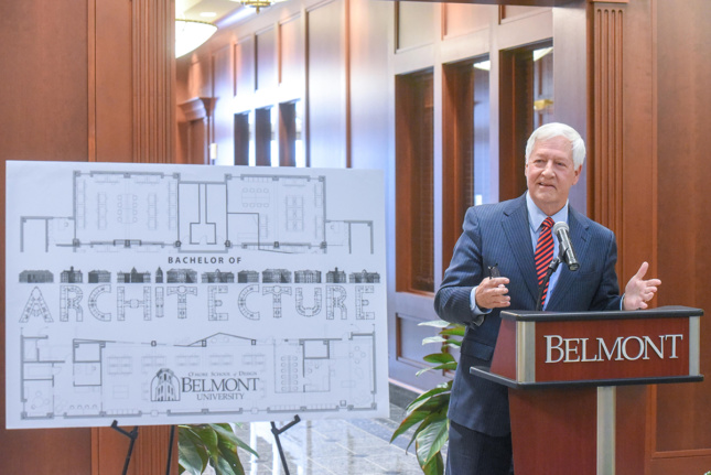Belmont University architecture program announcement