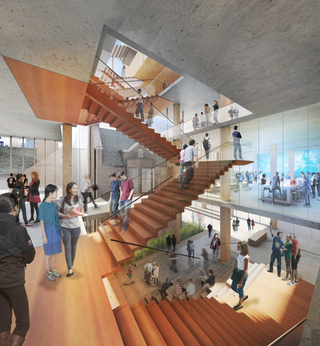Rendering of interior staircase of 90 Queen's Park by Diller Scofidio + Renfro 