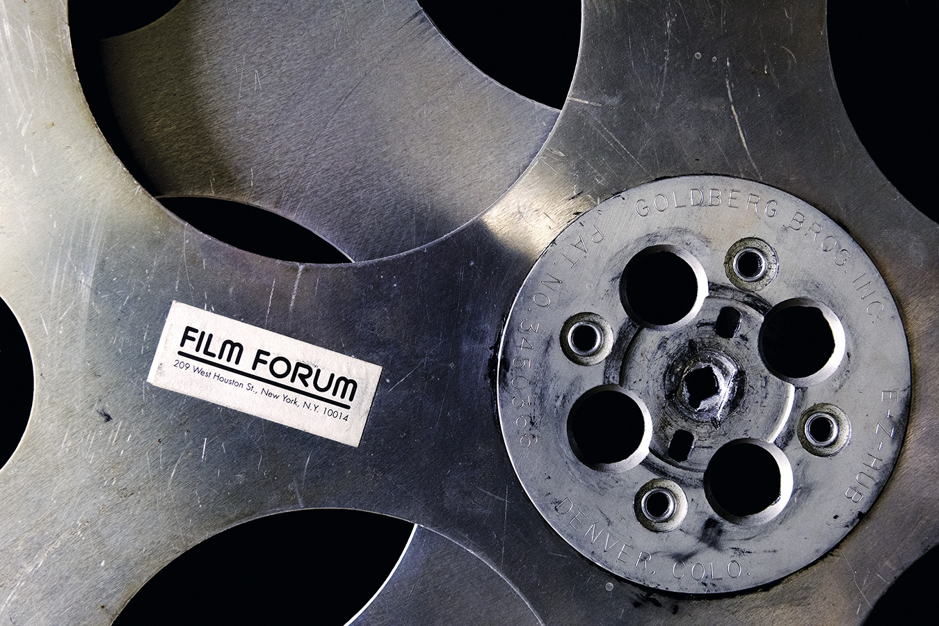 Photo of a steel film reel