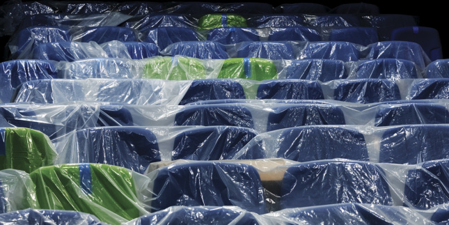 Photo of plastic covered seats
