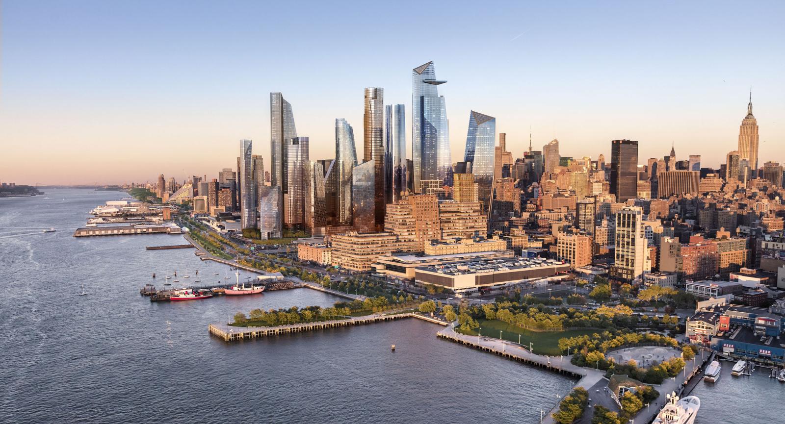 Rendering of the completed Hudson Yards development