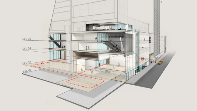 Cross section of the Museum of Modern Art