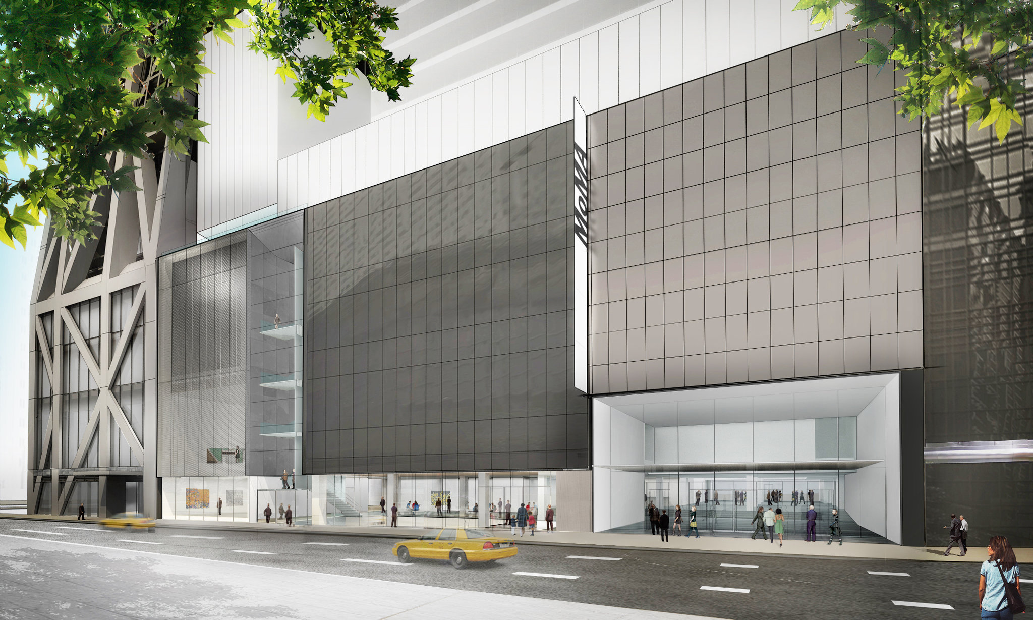 Rendering of a solid museum entrance