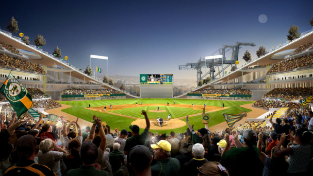 Rendering of a baseball game