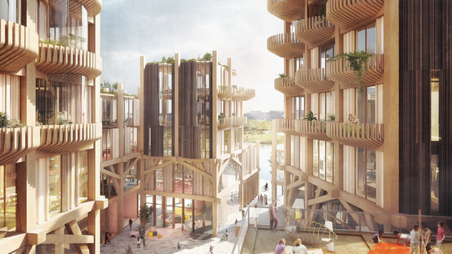 Rendering of timber towers