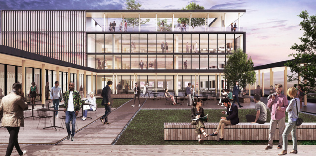 Rendering of rooftop on office building by Michael Green 