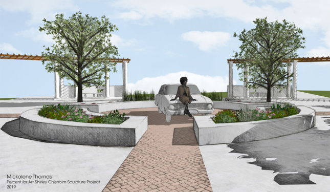 Rendering of Shirley Chisholm monument of She Built NYC