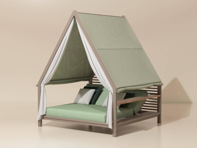 Rendering of Patricia Urquiola for Kettal outdoor daybed