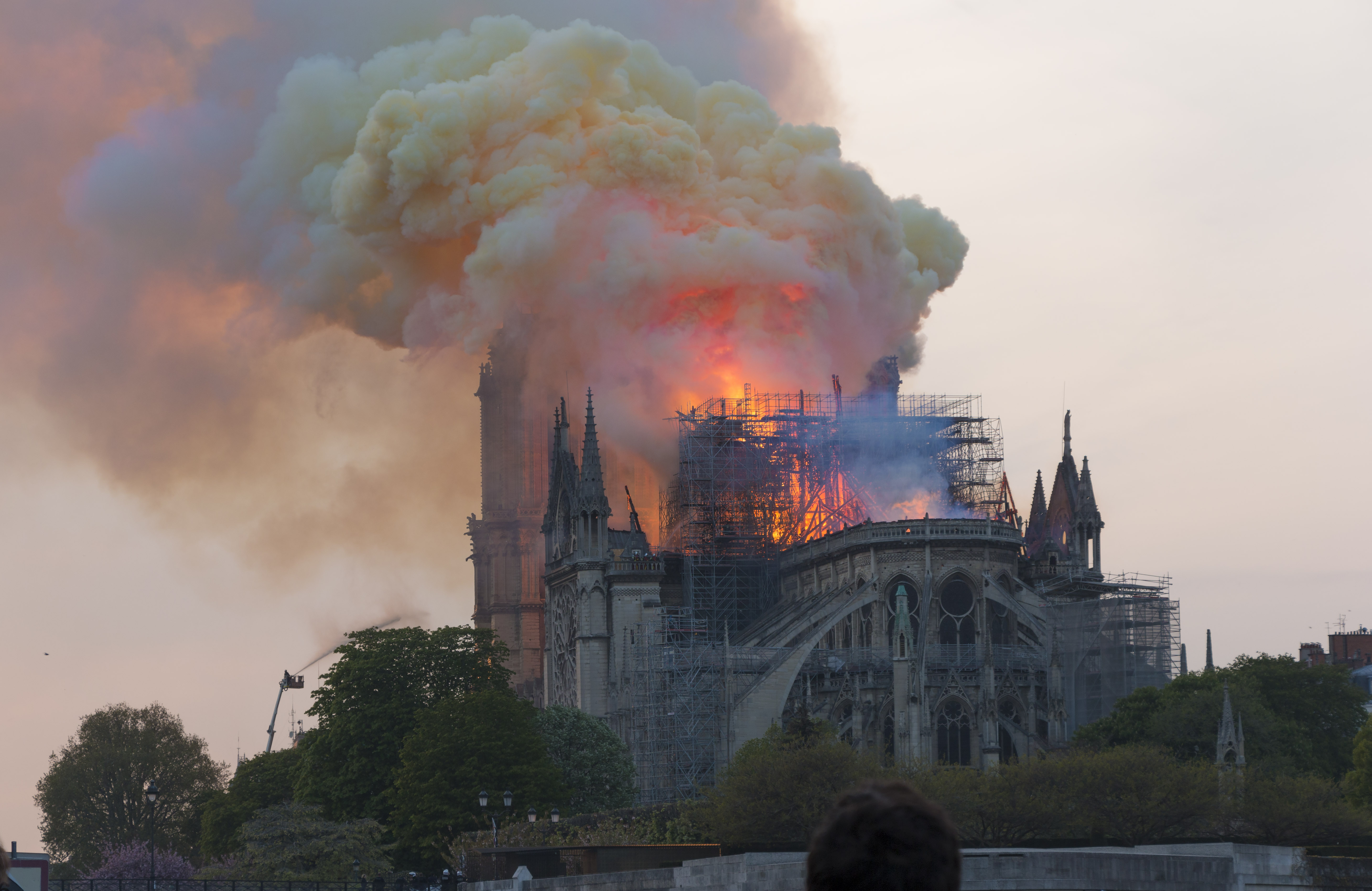 Photo of Notre Dame Cathedral on fire