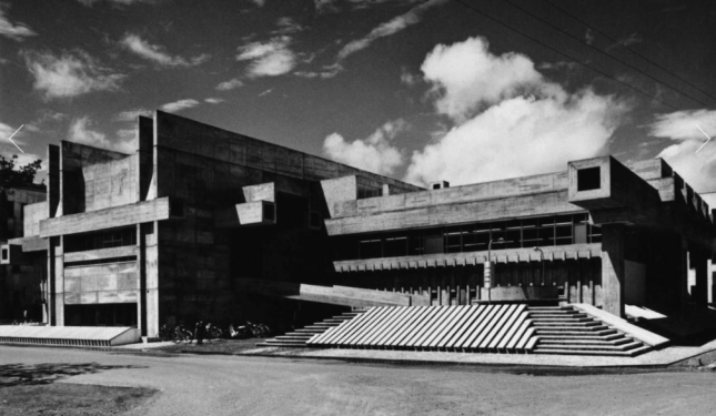 Black and white photo of Ōita Prefectural Library