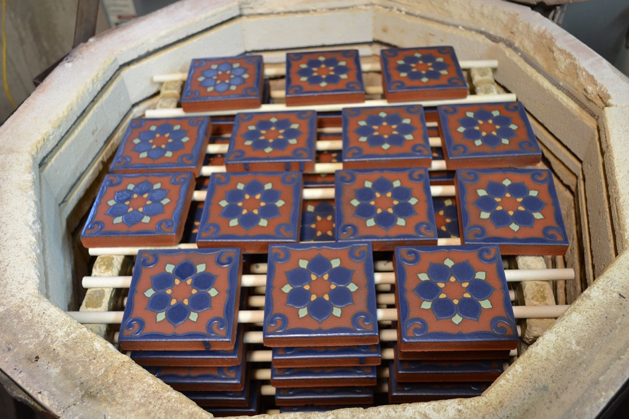 tile in a kiln