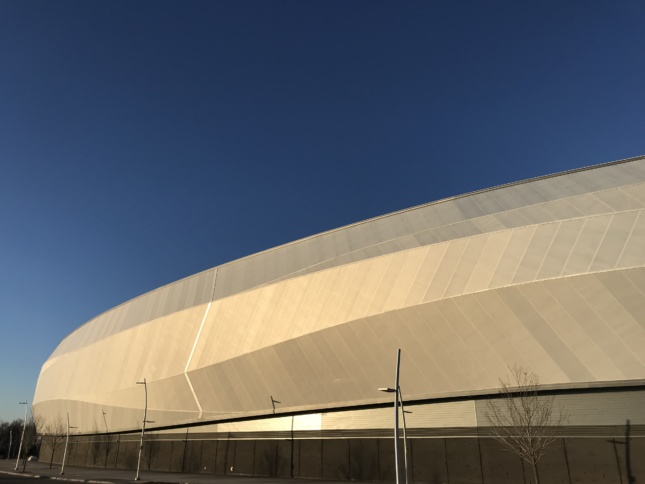 Daytime image of the stadium's exterior
