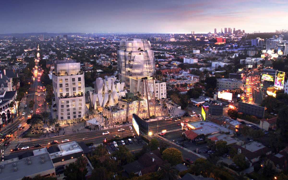 Rendering of 8150 Sunset towers in Los Angeles