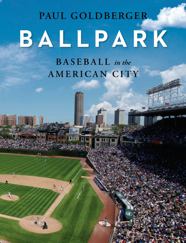 A baseball stadium with the word "Ballpark" on top