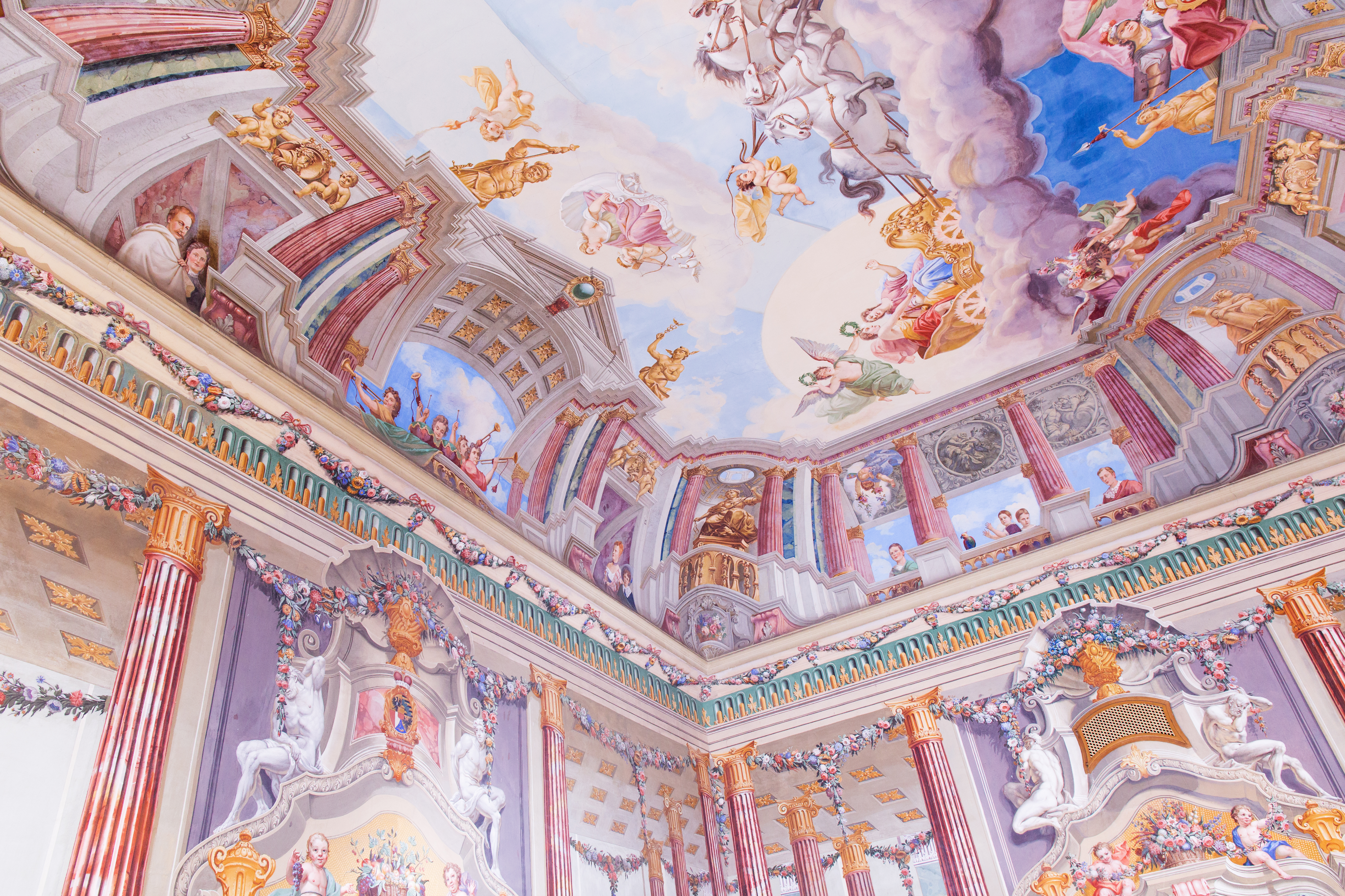 Photo of an elaborately decorated ceiling