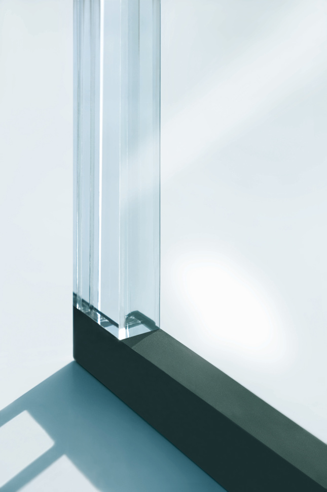 Detail photo of a glass corner