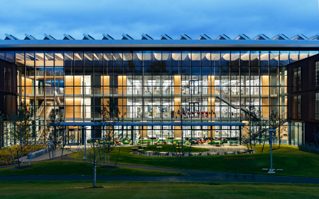 Exterior image of glass curtainwall